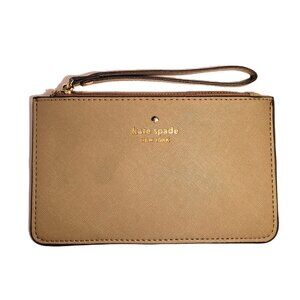 Like New EUC  Golden Tan Kate Spade Medium Sized Saffiano Leather Wristlet